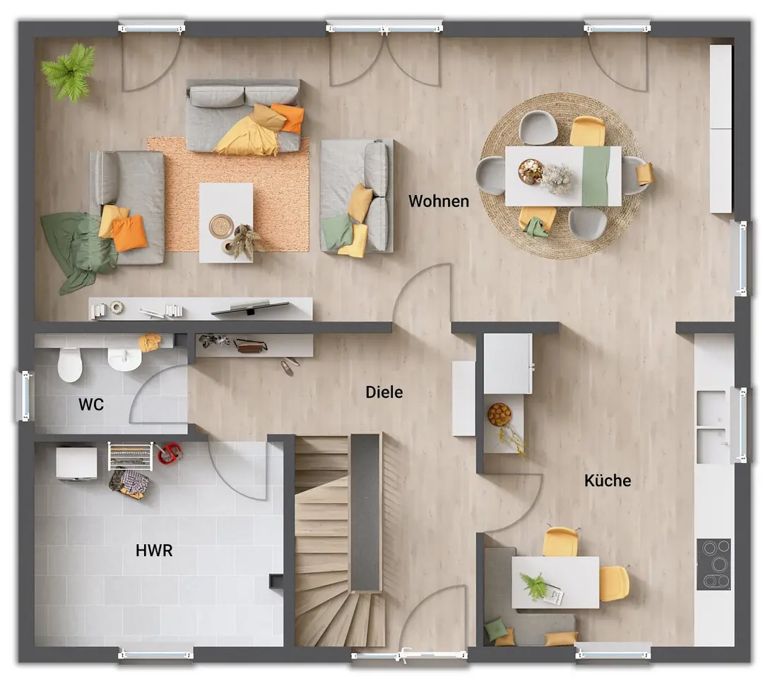Grundriss-Einfamilienhaus-Mitwachshaus-Flair-148-Erdgeschoss-mit-Keller-Hobbykeller