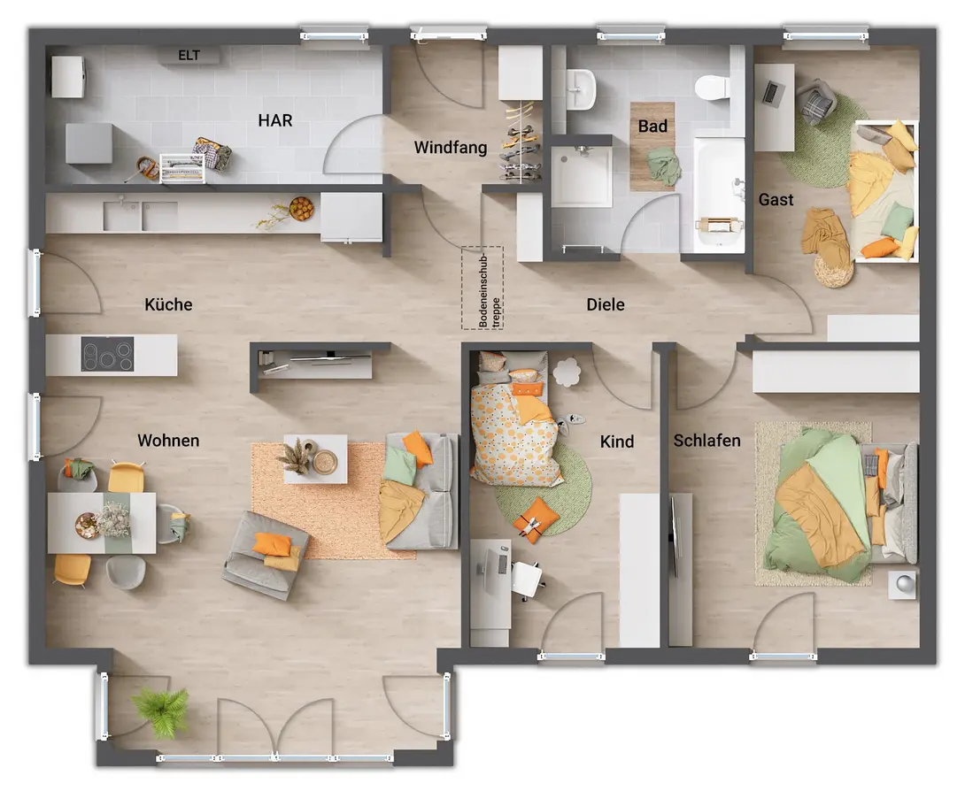 Grundriss-Bungalow-110-Erdgeschoss-Winkel-grosser-HAR-Hauswirtschaftsraum