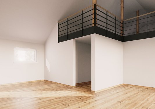 Bungalow100-überdachteTerrasse-Empore-leer