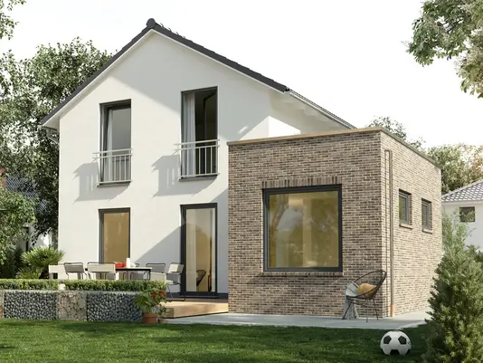 Einfamilienhaus-Aura-125-Kubus-Klinker-Gartenansicht